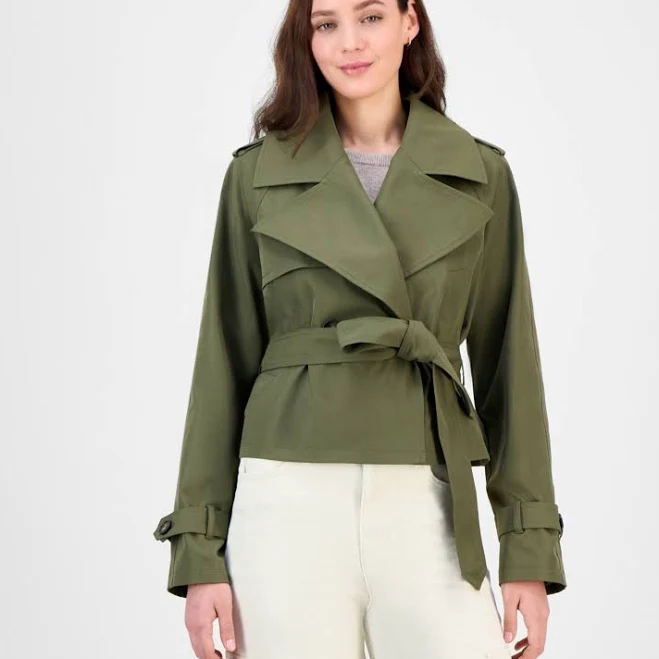trench coat Maralyn & Me Juniors' Cropped Trench Coat Macy's $37.79