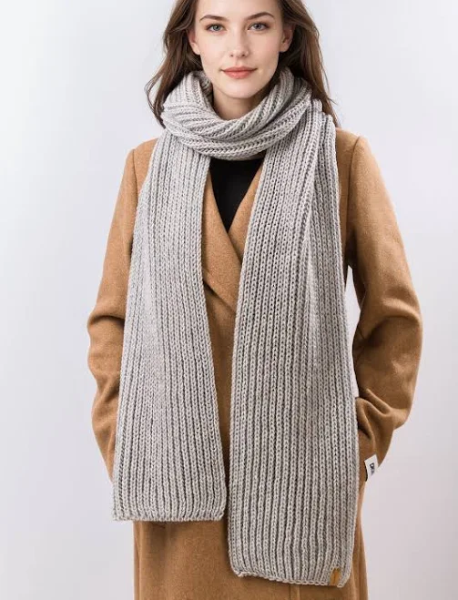 accessory Merino Wool Extra Long Chunky Knit Scarf Vobelle $75