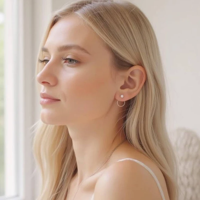 accessory Minimalist Sterling Silver Stud Earrings, 925 Hypoallergenic Earrings for Sensitive Ears, Dainty Tiny Studs, Everyday Jewelry Gift for Her Etsy - Savijewelry $39.79