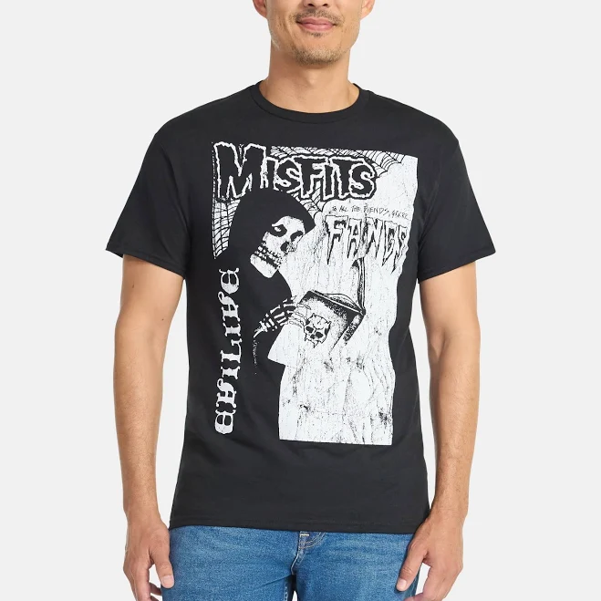 top Misfits Men's Fangs Graphic Tee with Short Sleeves Walmart $6.4