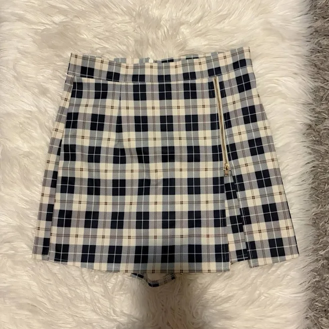 skirt Navy Blue & Beige Plaid Pleated Mini Skirt Size:s eBay - glolad_44 $28