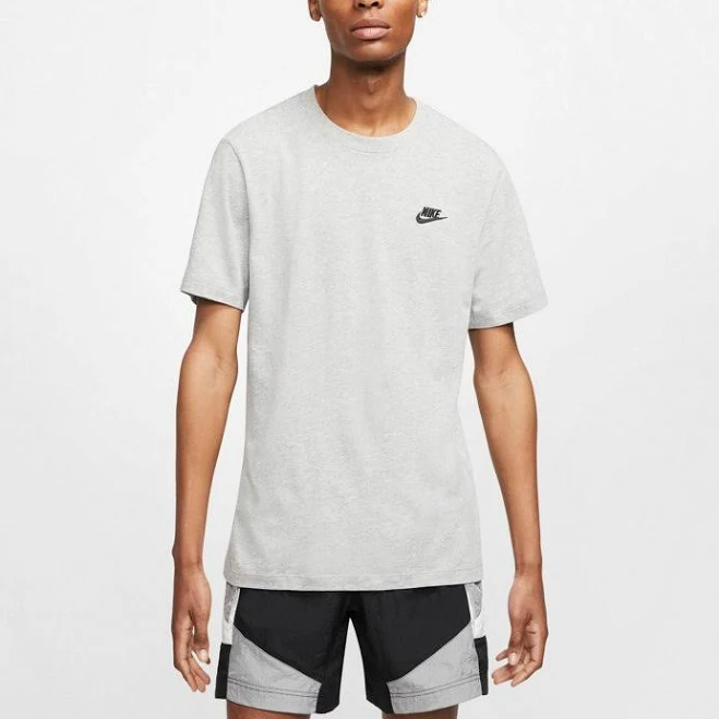 top Nike Men's Sportswear Club Graphic T-Shirt Dk Grey Heather/Black - Men's Athletic Performance Tops at Academy Sports Academy Sports + Outdoors $32