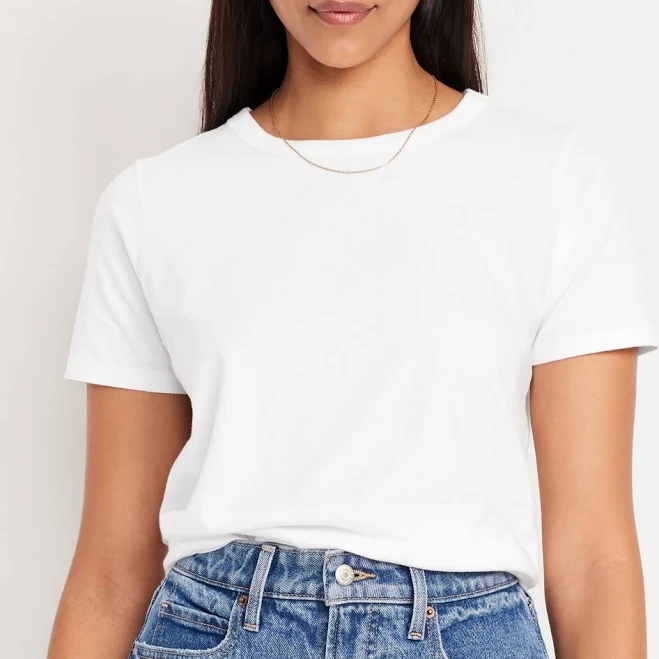 top Old Navy Women's Everywear Crew-Neck T-Shirt - Green - Petite Size XXL Old Navy $8.99