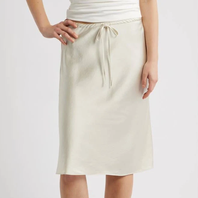 skirt Open Edit Knee Length Satin Skirt Nordstrom $48.65
