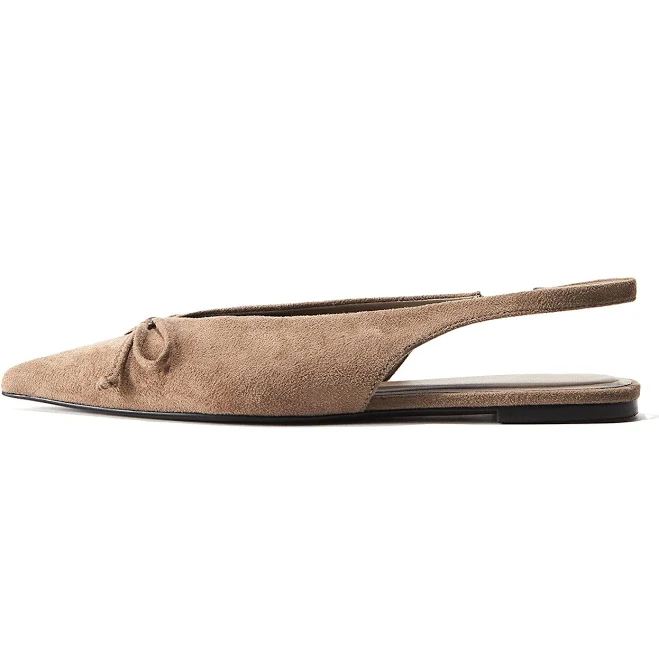 shoes Pointed-Toe Faux Suede Slingback Flats Epiluta $89