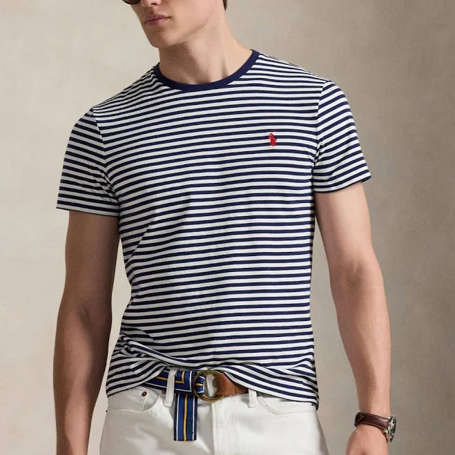 top Polo Ralph Lauren Men's Classic Fit Striped Jersey T-Shirt Macy's $38.5