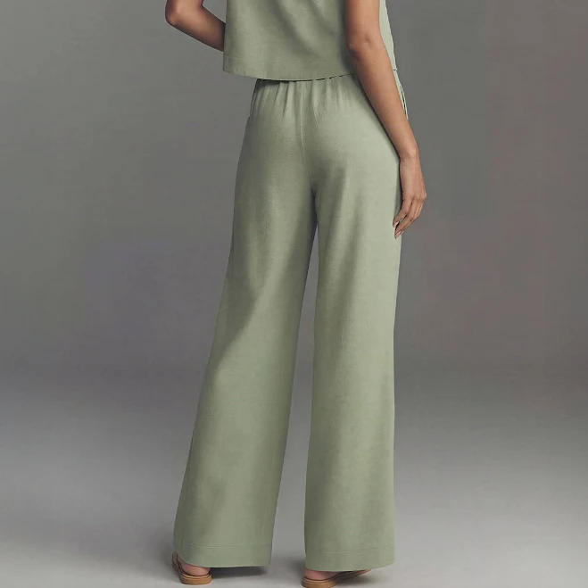 pants Pull-On Linen Pleated Front Wide Leg Pants New York & Company $41.99