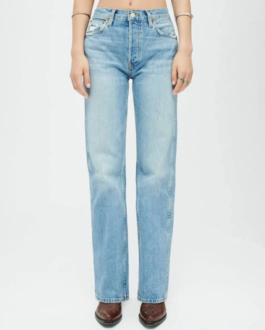 jeans Re/Done Women's High-Rise Loose Rigid Straight-Leg Jeans RE/DONE $275