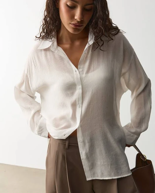 top Sheer Button Up Shirt Glassons $49.99