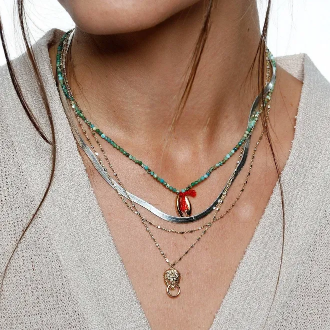 accessory Sterling Silver Cowrie Shell Necklace Set with Turquoise and Cowrie Shell Etsy - BezalelDesignShop $245.49