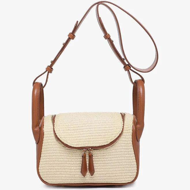 bag Susan Vegan Straw Crossbody with Large Handle Jen & Co. $36