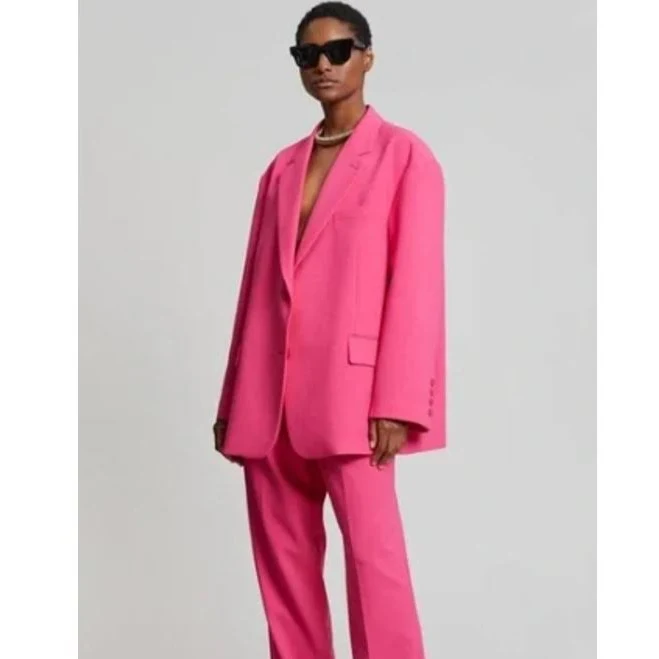 outerwear The Frankie Shop Bea Oversized Blazer In Fuschia Hot Pink Xxs eBay - broben14 $149.27