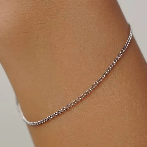 accessory Women's Dainty Minimalist Silver Bracelet Chain Etsy - Twistedpendant $17.05