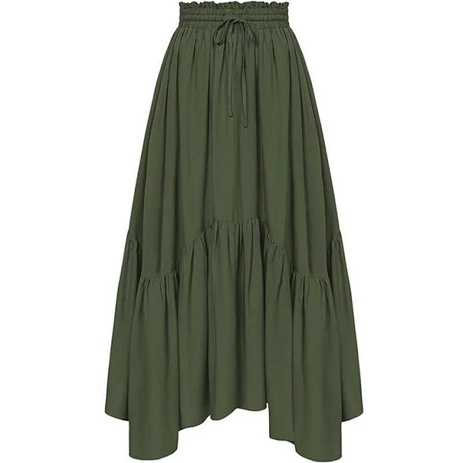bottom Women's High-Waisted Asymmetric Ruffle Maxi Skirt Kohl's $46.99