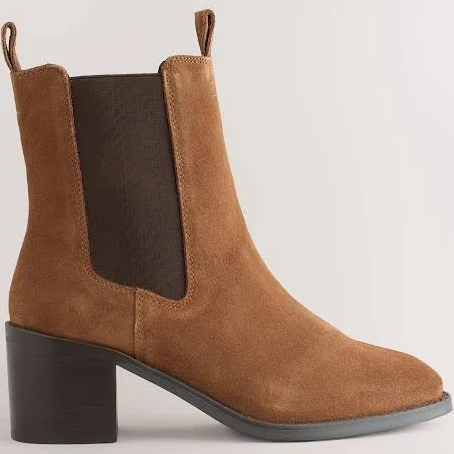 shoes Women's Suede Block Heel Chelsea Boots Next USA $100