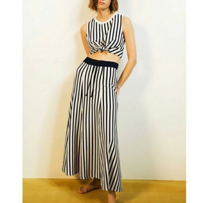 two piece set Zara Dresses | Zara Knit Striped Crop Top & Skirt Set | Color: Blue/White | Size: S | Jolynncavalier's Closet Poshmark $60
