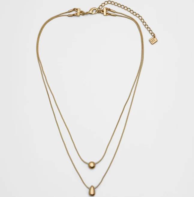 Layered Metal Pendant Necklace