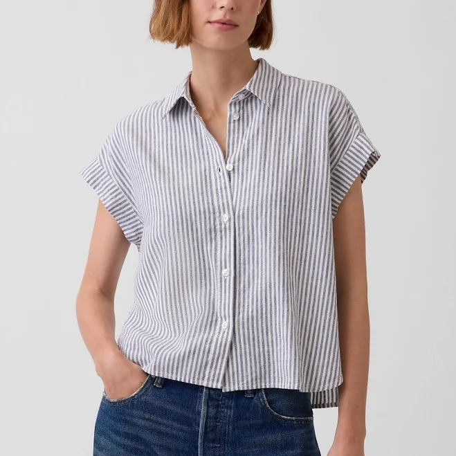 Gap Women's Oversized Linen-Blend Shirt