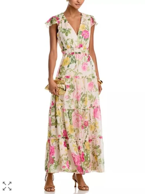 AQUA Women's Blooming Maxi Dress