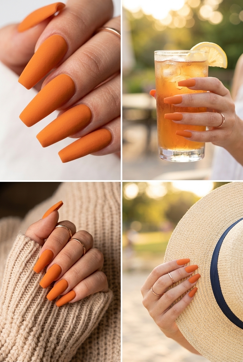 Velvet Peach Coffin Nails 2026 Velvet peach dream soft coffin nails - simple summer acrylic nail designs 2026 for date nights.