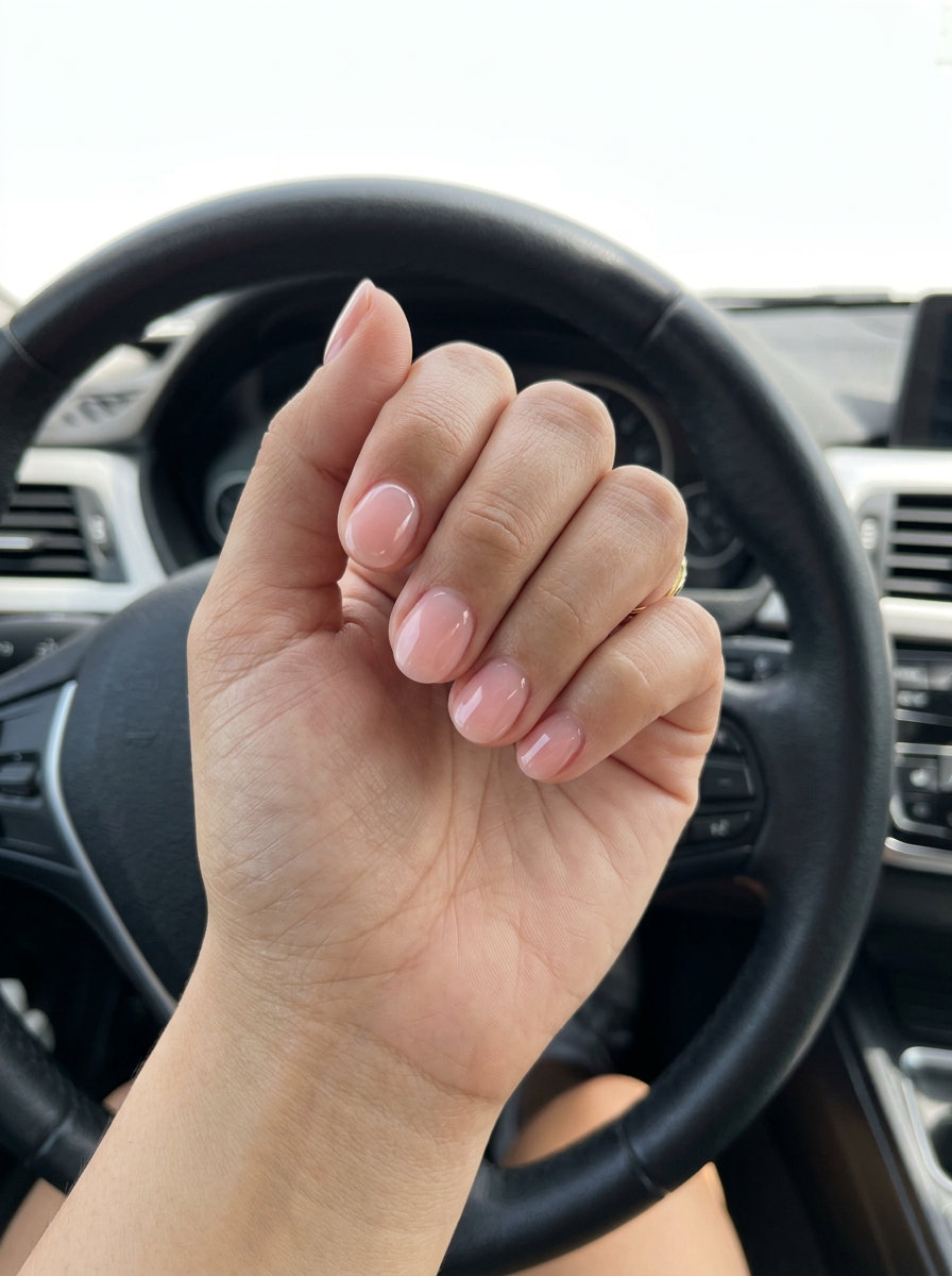 Summer classy nails 2026: Clean-girl milky pink builder gel overlay for everyday casual wear and low-key events.
