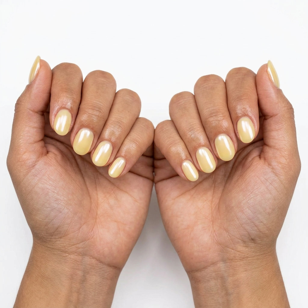Butter Yellow Glazed Donut Nails 2026: Clean & Sophisticated Butter yellow glazed donut short squoval nails, clean summer nails yellow 2026 for daily wear.