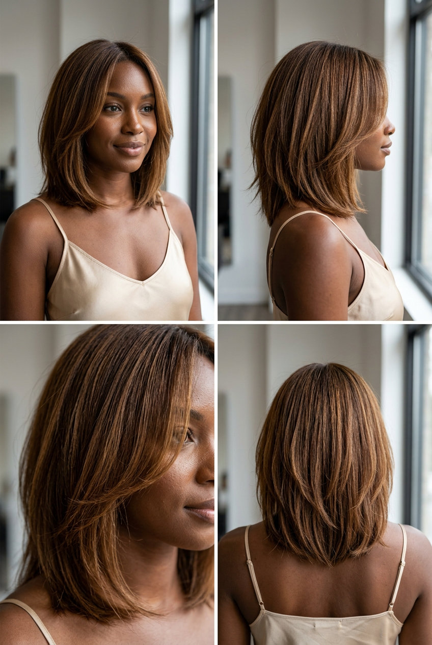 Syrup Brunette Textured Lob 2026 above shoulder syrup brunette textured lob with internal layers and soft perimeter 2026