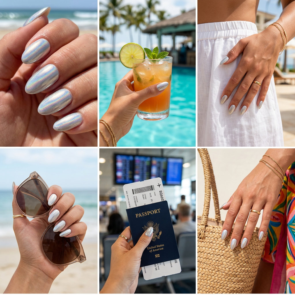 vacation nails summer 2026 outfit idea - fashion styling inspiration