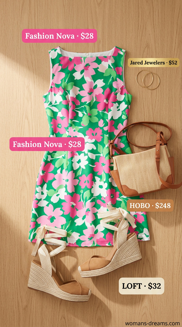 What to Wear with Babydoll Dress Summer 2026: Pink babydoll dress, espadrilles, straw bag for summer day out.