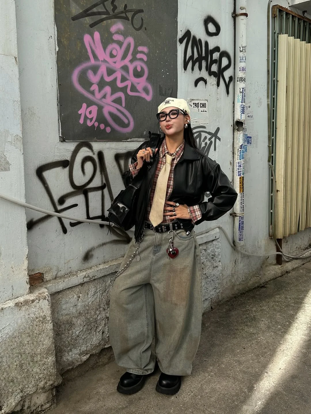 chic fall outfits pants 2026 Oversized Barrel Pants With Grunge Prep Energy