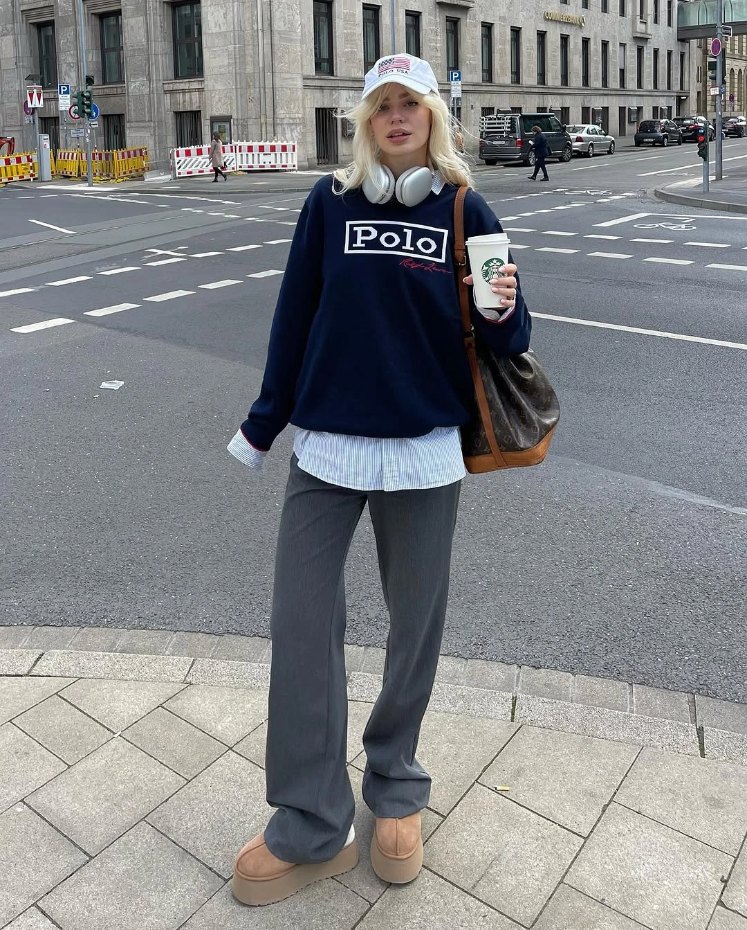 comfy fall outfits 2026 Preppy Layers With Wide-Leg Trousers And Sweatshirts