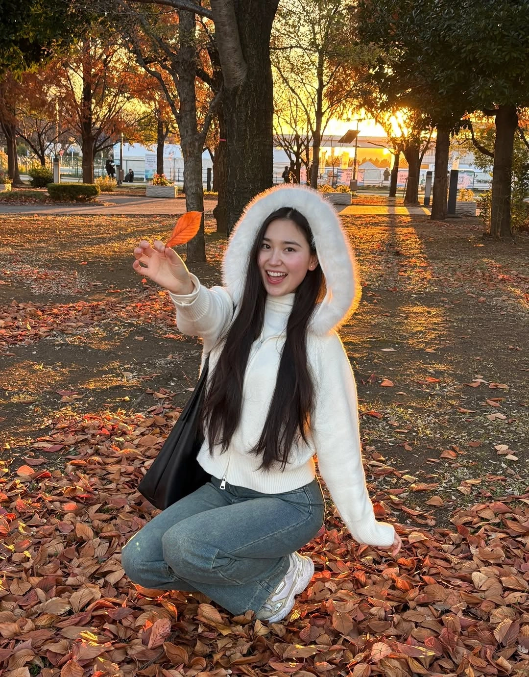 comfy fall outfits 2026 White Knit Hoodies And Gray Denim For Golden Hour Walks