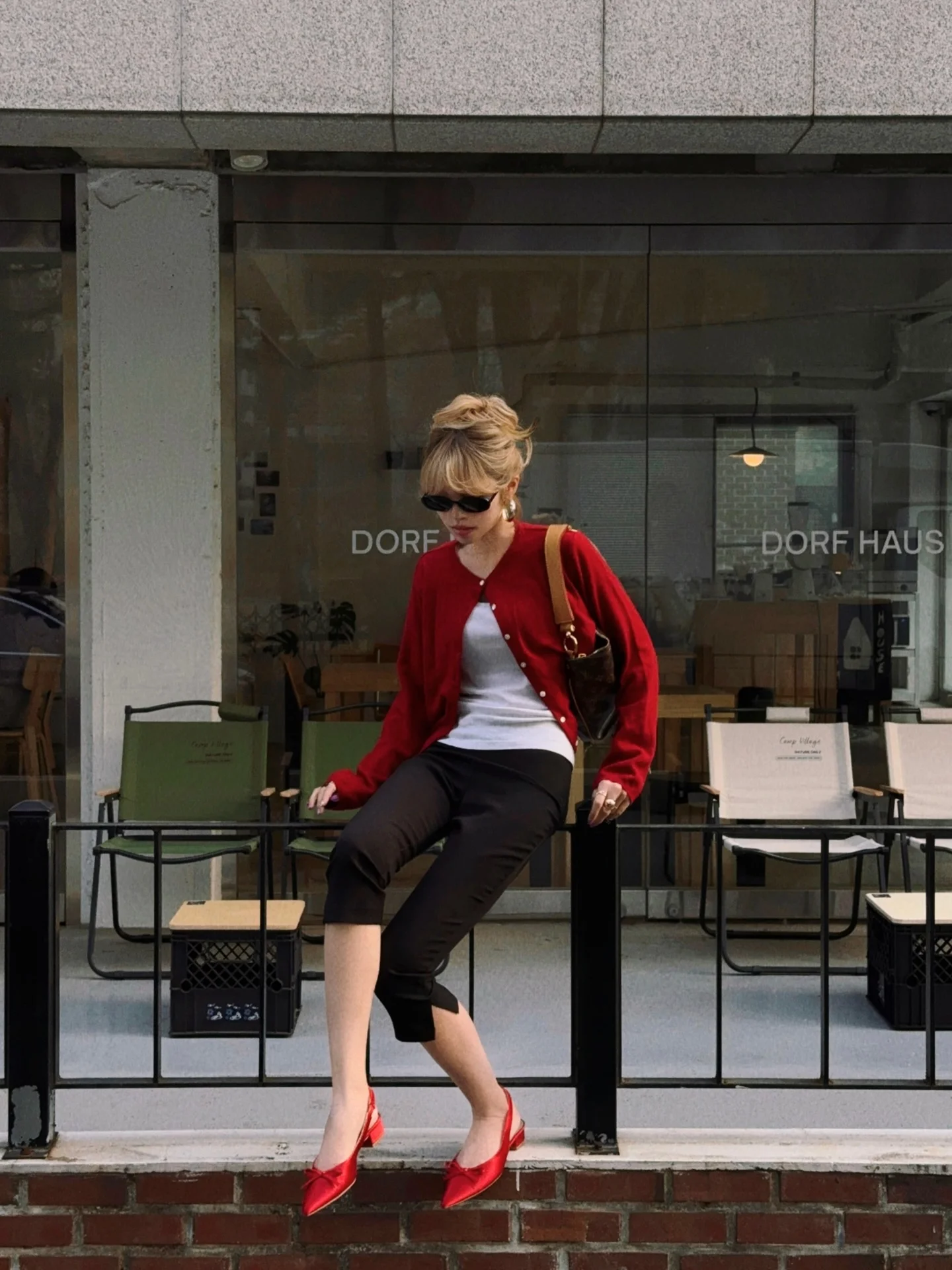 cozy & chic autumn outfits for women 2026 Classic Red Cardigan with Modern Parisian Energy