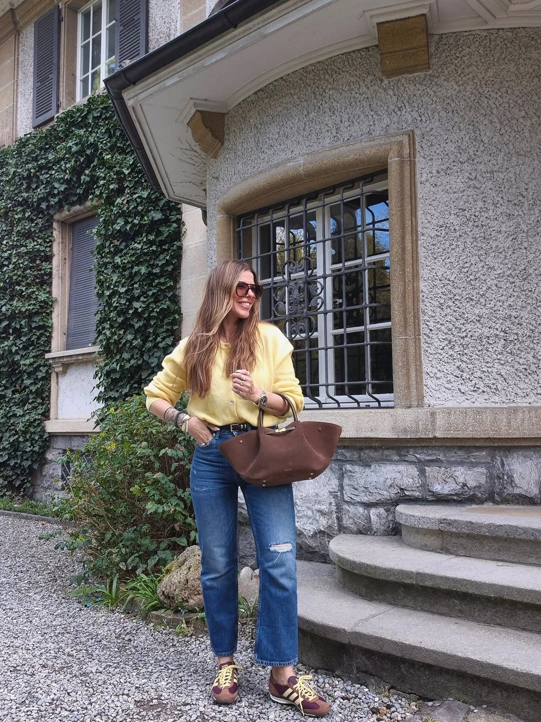 cozy & chic autumn outfits for women 2026 Soft Yellow Knits That Brighten Classic Denim