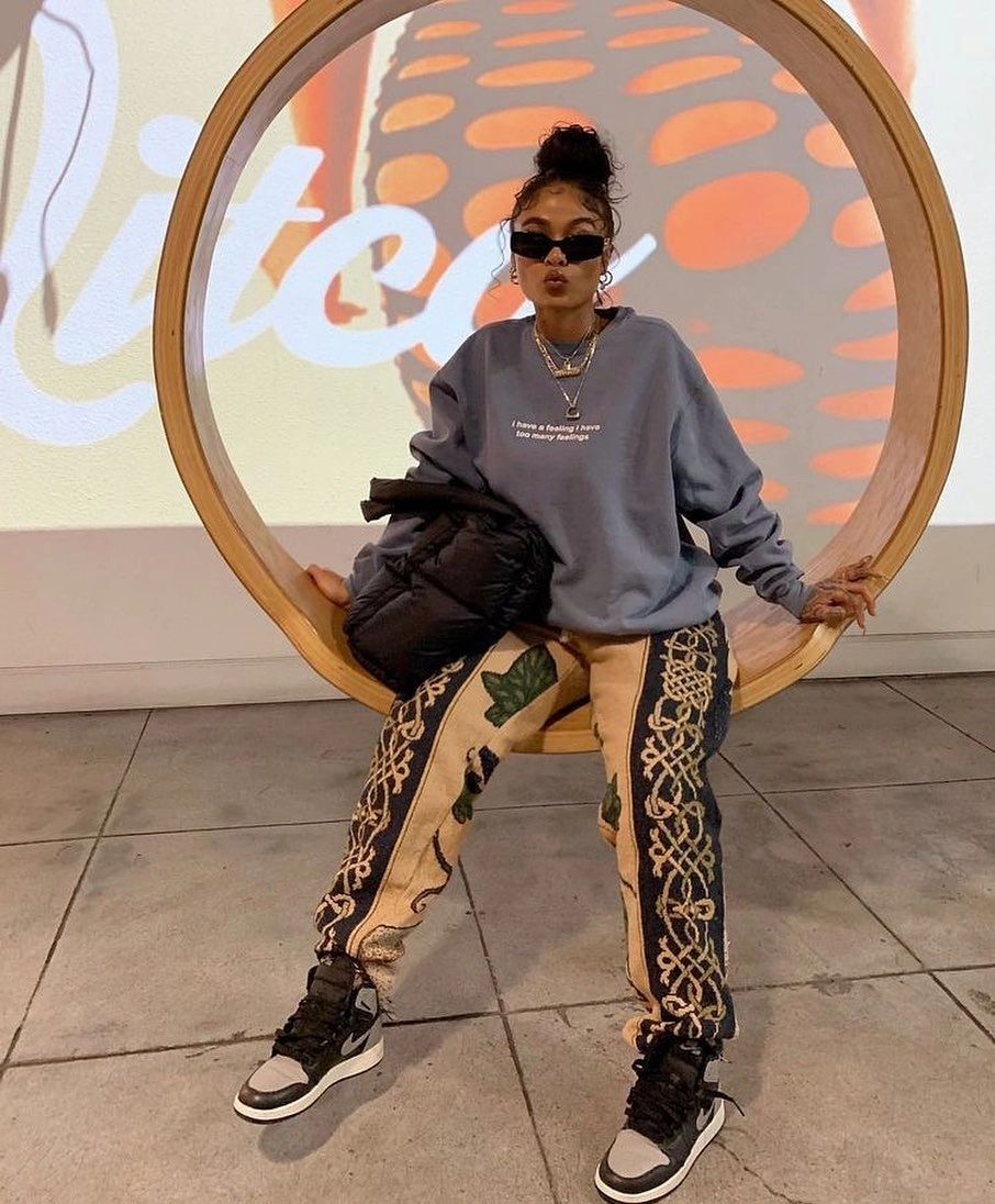 cozy & chic autumn outfits for women 2026 Graphic Knit Pants Meet Streetwear Confidence