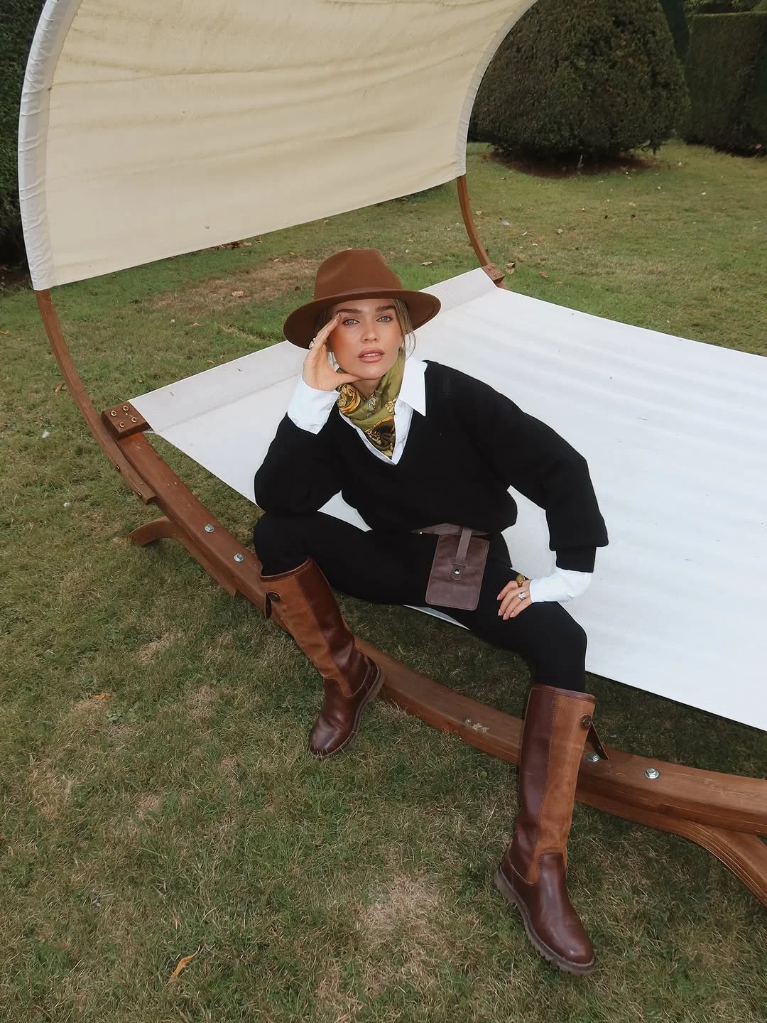 cute fall outfits docs 2026 Equestrian Inspiration with Rich Brown Leather Boots