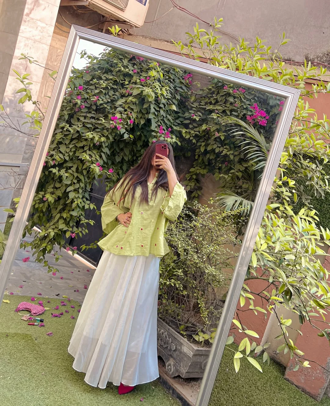 Early summer outfits 2026 Soft Green Layers And Romantic Sheer Skirts