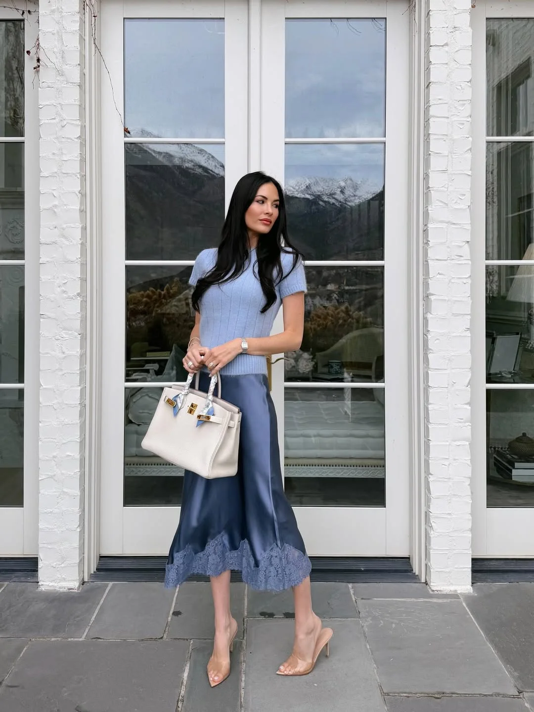 elegant fall office outfits 2026 Soft Blue Tones That Refresh the Office Wardrobe