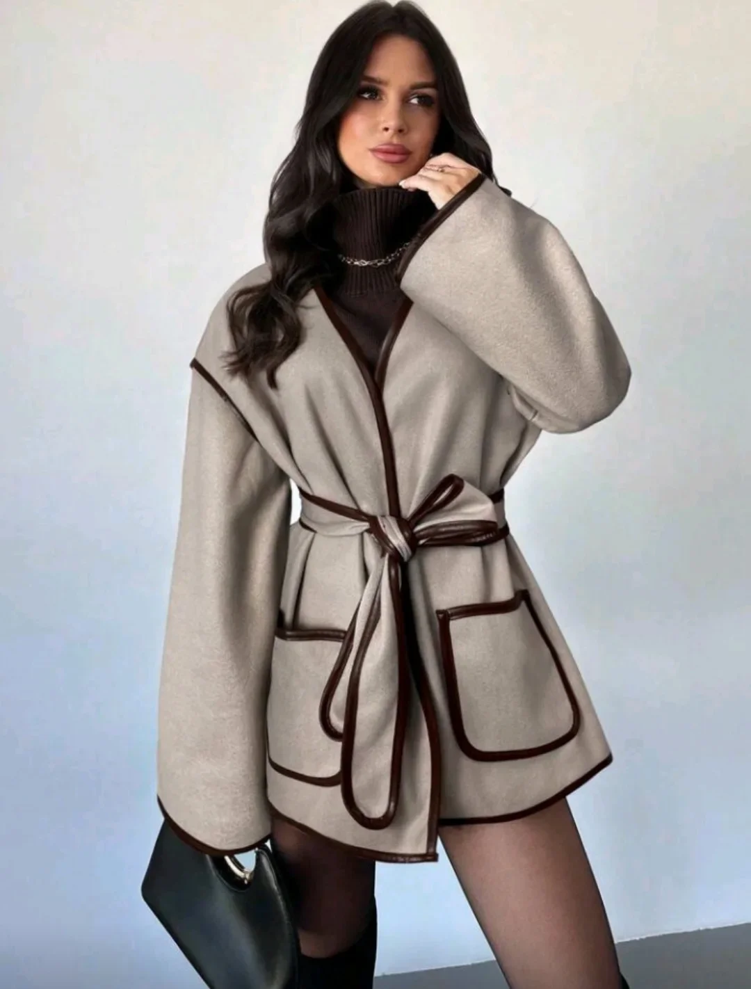 elegant fall office outfits 2026 Wrapped Neutrals With a Fashion-Forward Finish