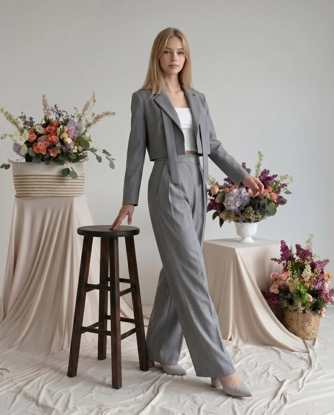 elegant fall office outfits 2026 Minimal Gray Suiting With a Fresh Contemporary Twist