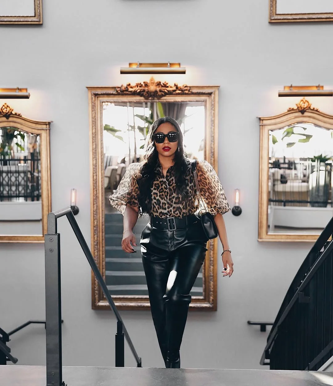 fall 2026 outfits for black women Leopard Print Meets Modern Faux Leather