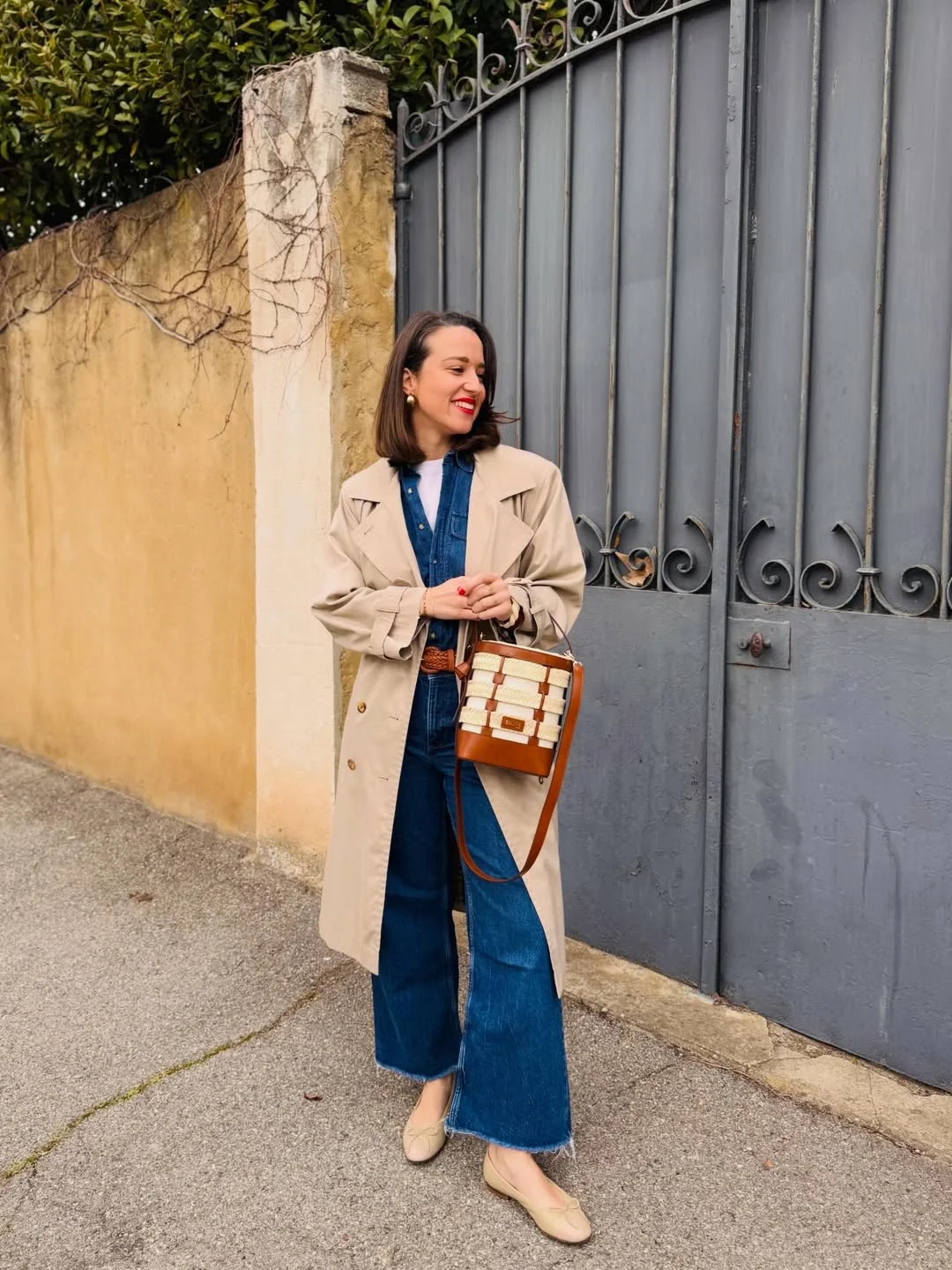 fall all denim outfits for women 2026 Classic Trench Coats Make Denim Feel Instantly Sophisticated