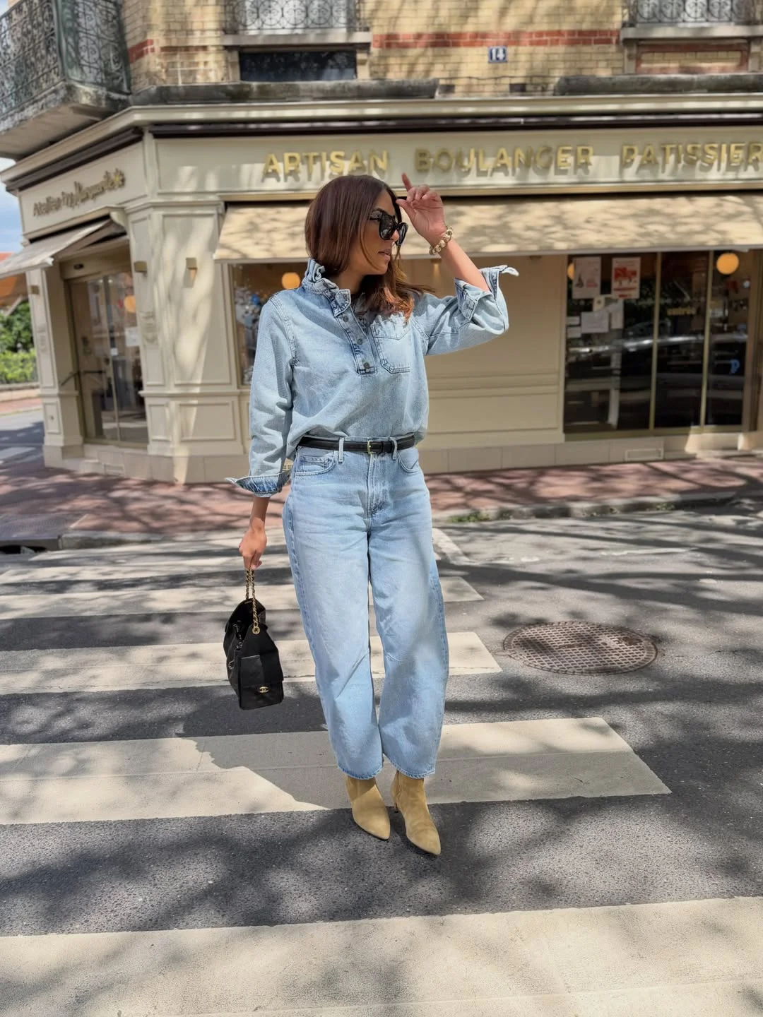 fall all denim outfits for women 2026 Light Wash Denim Always Feels Fresh for Early Fall Days