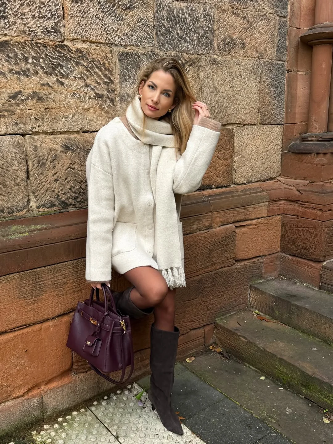 fall fashion for women over 40 Soft Winter Whites with Luxurious Texture