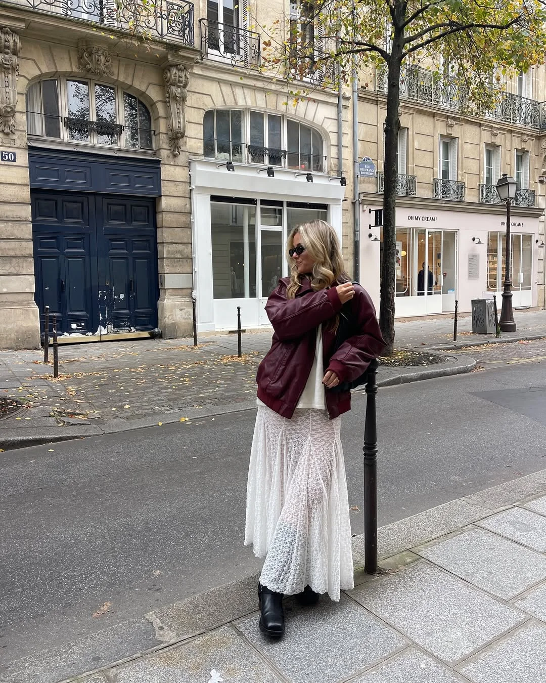 fall fashion outfits 2026 Burgundy Leather and Romantic Parisian Layering
