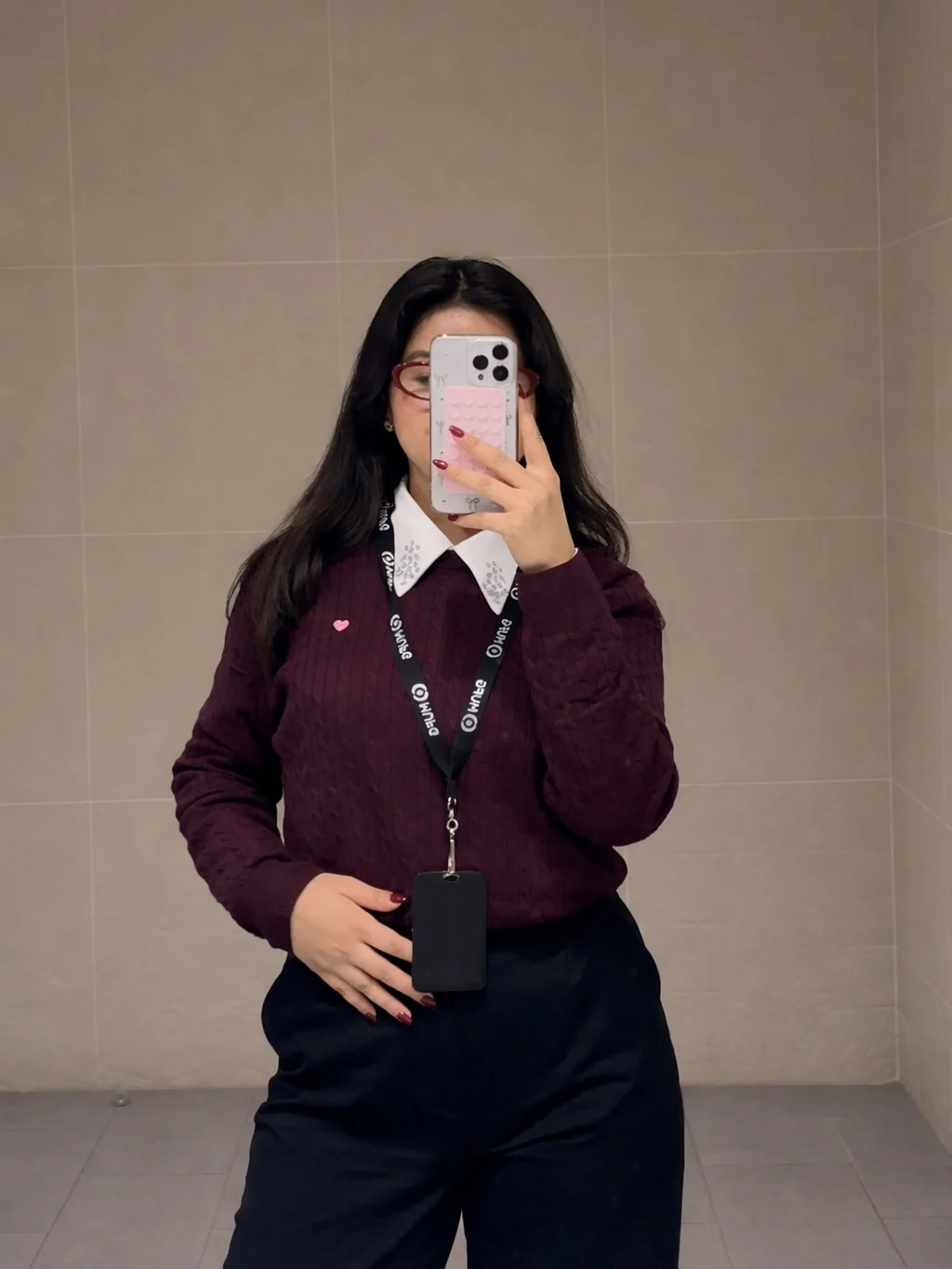 fall office outfits for women 2026 Rich Burgundy Knit That Makes Everyday Office Style Feel Special