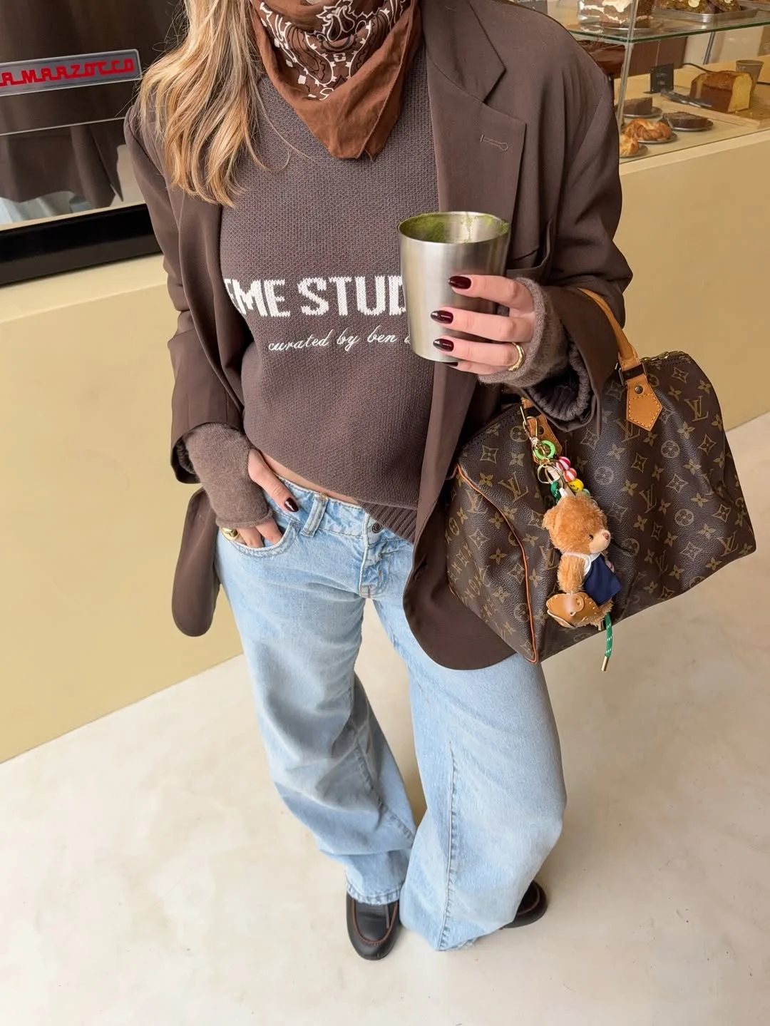 fall outfits for big busted women Chocolate Layers and Relaxed Denim for Everyday Coffee Runs