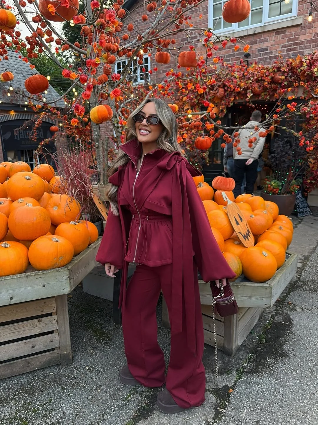 fall outfits for big busted women Monochromatic Burgundy Sets That Make a Bold Seasonal Statement