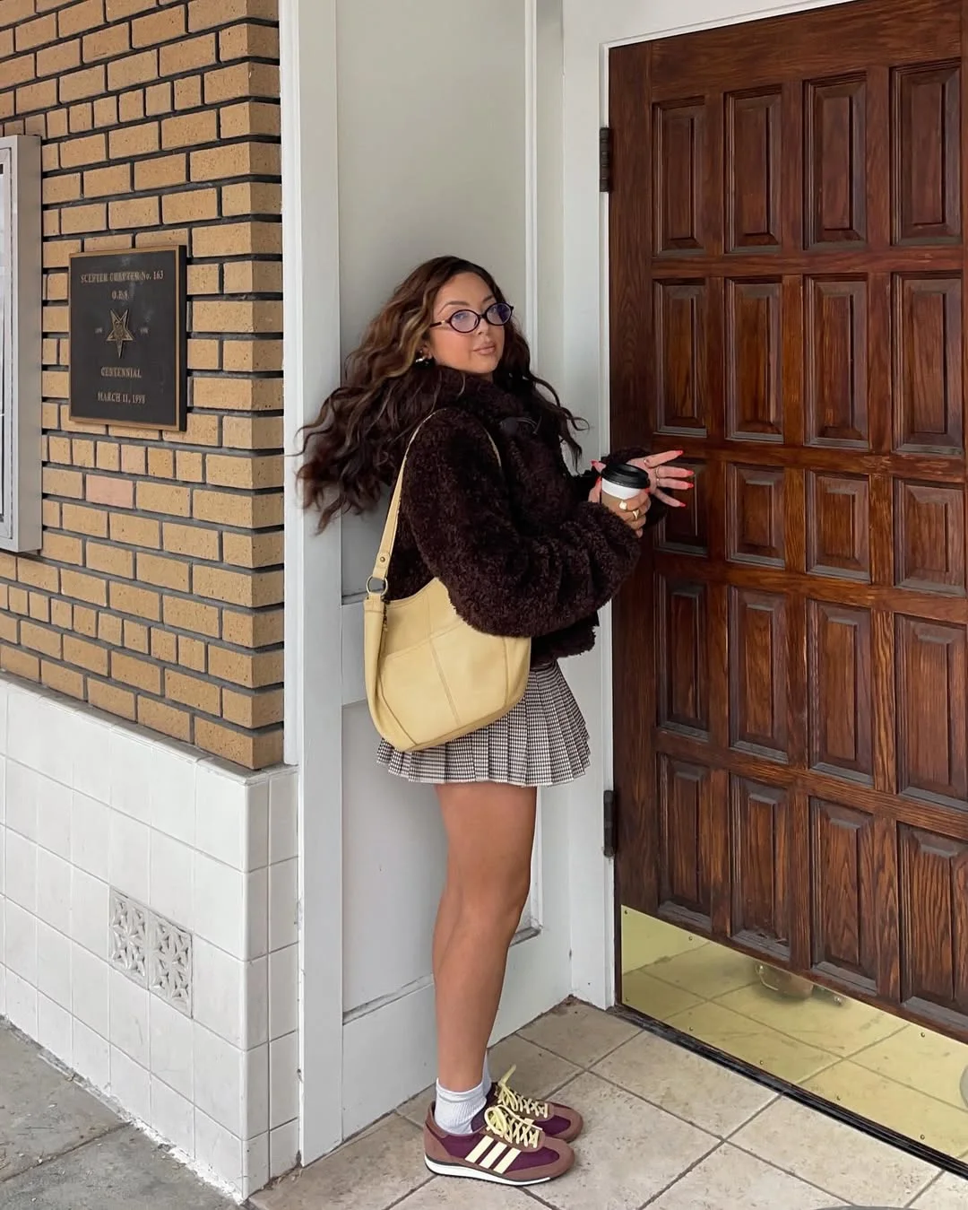 fall outfits for big busted women Cozy Teddy Jackets with Pleated Mini Skirts for Coffee Dates