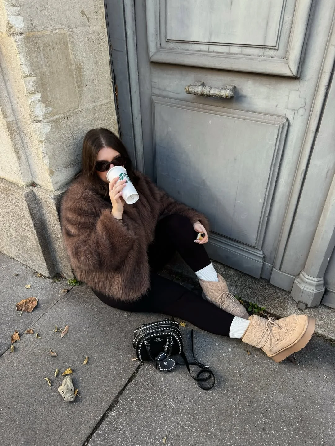 fall outfits for plus size women 2026 Cozy Faux Fur and Leggings Create the Ultimate Cold-Weather Uniform